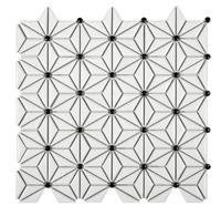 Mozaïek tegels Tokio Wit 29x30 - Driehoek Wand en vloer Geglazuurde porseleinen steengoed