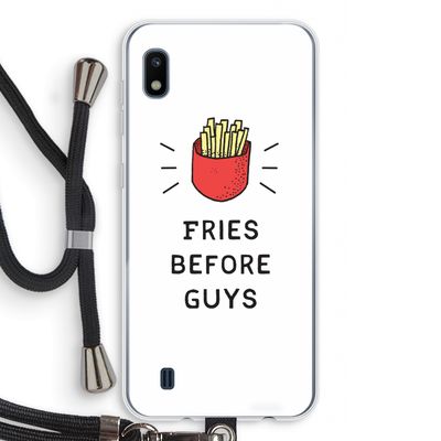 Fries before guys: Samsung Galaxy A10 Transparant Hoesje met koord