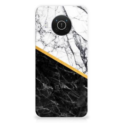 Nokia X10 | X20 | TPU | Siliconen hoesje | Marmer Wit Zwart - Origineel Cadeau Man