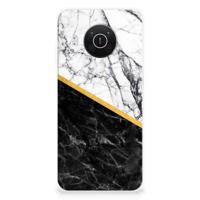 Nokia X10 | X20 | TPU | Siliconen hoesje | Marmer Wit Zwart - Origineel Cadeau Man Nokia X10 | X20 | TPU | Siliconen hoesje | Marmer Wit Zwart - Origineel Cadeau Man