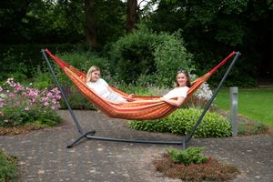 Hangmat met Standaard Tweepersoons 'Easy & Chill' Happy - Oranje - Tropilex ®