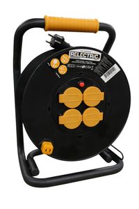 Kabelhaspel PRO 25 meter IP44 230V 3x1.5 mm2 met vier stopcontacten thermisch beveiligd