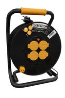 Kabelhaspel PRO 25 meter IP44 230V 3x1.5 mm2 met vier stopcontacten thermisch beveiligd - thumbnail
