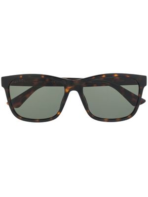 Gucci Eyewear lunettes de soleil à monture rectangulaire - Marron
