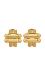 ANINE BING boucles d'oreilles Double Cross en plaqué or 14ct