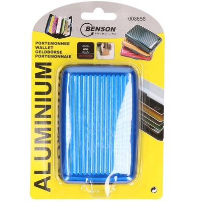Benson Creditcardhouder - blauw - aluminium - 7 vakjes - veilig opbergen - kliksluiting Benson Creditcardhouder - blauw - aluminium - 7 vakjes - veilig opbergen - kliksluiting