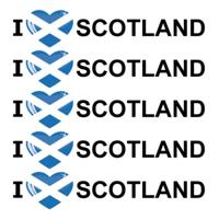 Sticker - 5x - I love Scotland - 19 x 4 cm - Schotland - landenthema