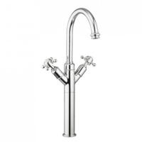 Crosswater Belgravia Wastafelkraan - hoog - zonder waste - uitloop 16.8cm - kruisgreep - chroom BL118DNC