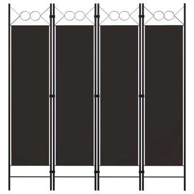 Kamerscherm met 4 panelen 160x180 cm bruin
