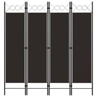 Kamerscherm met 4 panelen 160x180 cm bruin