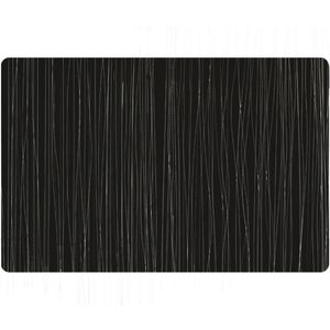 12x Rechthoekige placemats metallic zwart 30 x 45 cm