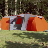 Tent 12-persoons 840x720x200 cm 185T taft grijs en oranje - thumbnail
