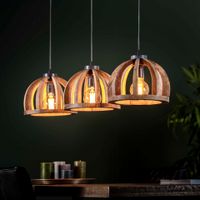 Hanglamp Yuna Mangohout, 3-lamps - Massief mango naturel - thumbnail