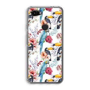Bloemen tukan: Google Pixel 3a Transparant Hoesje