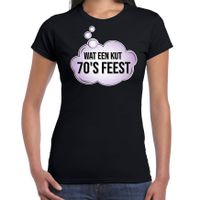 Seventies t-shirt wat een kut 70s feest zwart voor dames