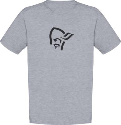Norrona /29 Cotton Viking T-shirt Heren Grey Melange/Caviar Black S