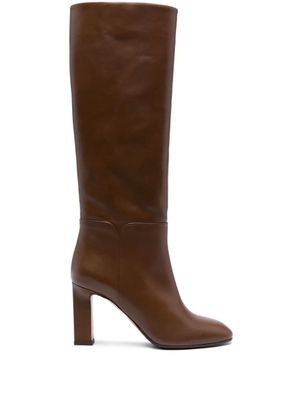 Aquazzura bottines Sellier 85 mm en cuir - Marron