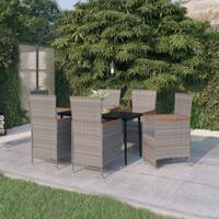 7-delige Tuinset met kussens grijs