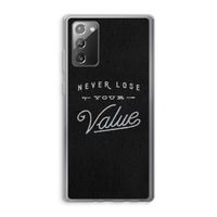 Never lose your value: Samsung Galaxy Note 20 / Note 20 5G Transparant Hoesje