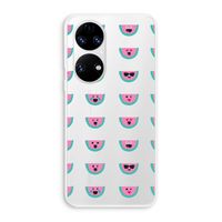 Smiley watermeloenprint: Huawei P50 Transparant Hoesje