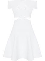 Alexander McQueen robe évasée à épaules dénudées - Blanc