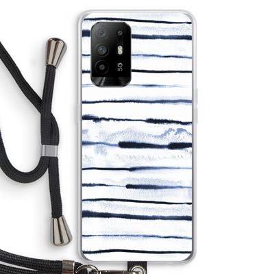 Ink Stripes: Oppo A95 5G Transparant Hoesje met koord
