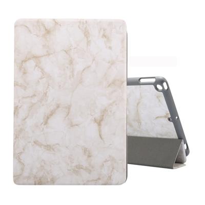 Voor iPad 10 2 inch marmer textuur patroon horizontale Flip lederen draagtas met drie-vouwen houder & Pensleuf & slaap/Wake-up functie (grijs)