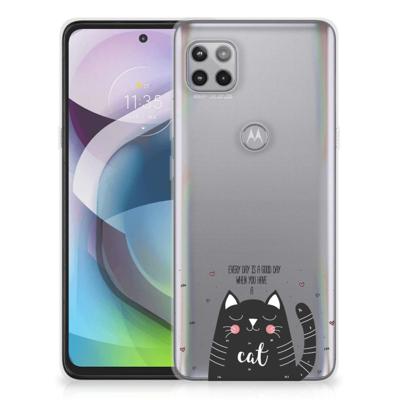 Motorola Moto G 5G Telefoonhoesje met Naam Cat Good Day