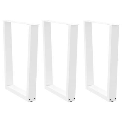 Eettafelpoten 3 st V-vormig 70x(72-73,3) cm staal wit