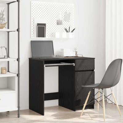 Bureau 86x49x76 cm spaanplaat zwart eikenkleurig