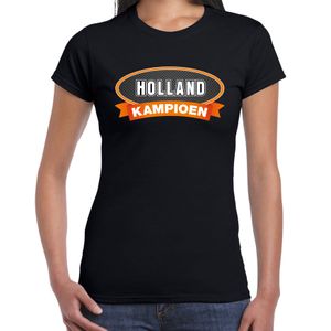 Holland kampioen t-shirt zwart voor dames