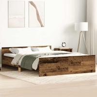 Bedframe zonder matras bewerkt 135x190 cm bewerkt hout oud