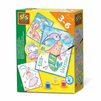 Ses creatief aqualine glitterkaarten maken