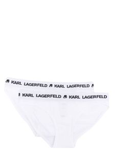 Karl Lagerfeld lot de 2 culottes à taille à logo - Blanc