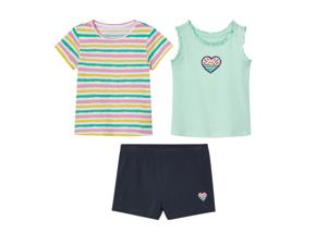 lupilu 3-delige kinderset (wit/roze/mint/navy, 98/104)