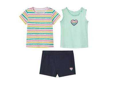 lupilu 3-delige kinderset (wit/roze/mint/navy, 98/104)
