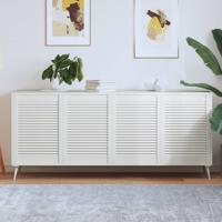 VidaXL Kastdeuren met lamellen 4 st 69x49,4 cm massief grenenhout wit