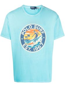 Polo Ralph Lauren slogan-print cotton T-shirt - Bleu