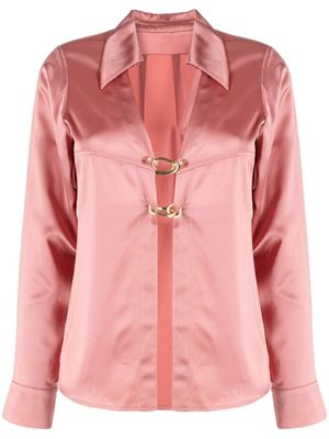 Cult Gaia chemise Yoona à fini satiné - Rose