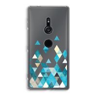 Gekleurde driehoekjes blauw: Sony Xperia XZ2 Transparant Hoesje