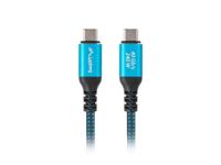 Lanberg CA-CMCM-44CU-0005-BK USB-kabel USB4 Gen 2x2 0,5 m USB C Zwart, Blauw
