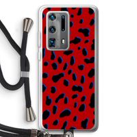 Red Leopard: Huawei P40 Pro Plus Transparant Hoesje met koord