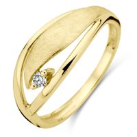 Ring geelgoud-diamant 0.04 ct Hsi wit 8 mm - thumbnail
