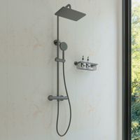 Saniclear Vision opbouw regendouche met 20x30cm hoofddouche verouderd ijzer - gunmetal