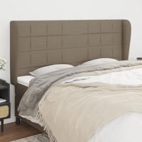 Hoofdbord met randen 163x23x118/128 cm stof taupe