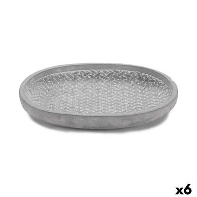 Bloempot schaal Ibergarden Grijs Cement Met reliëf 28 x 4 x 23 cm (6 Stuks)