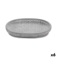 Bloempot schaal Ibergarden Grijs Cement Met reliëf 28 x 4 x 23 cm (6 Stuks)