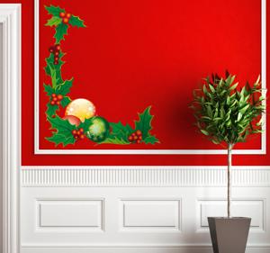 Sticker kerstmis hulst bessen
