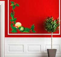 Sticker kerstmis hulst bessen
