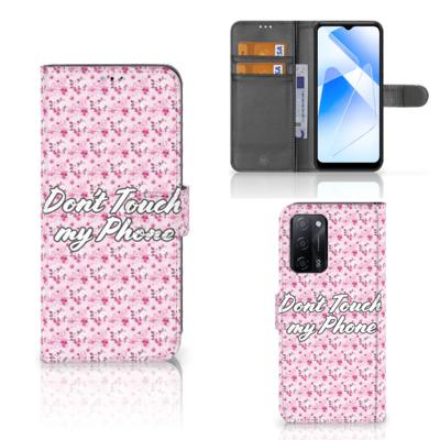 OPPO A16/A16s/A54s Portemonnee Hoesje Flowers Pink DTMP OPPO A16/A16s/A54s Portemonnee Hoesje Flowers Pink DTMP